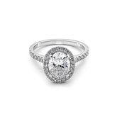 Oval Cut Diamond Halo Engagement Ring - Dracakis Jewellers